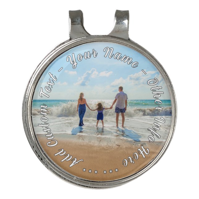 Custom Your Photo Text Golf Hat Clip with Text (Front)