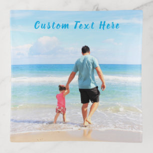 Custom Your Photo Trinket Tray with Text