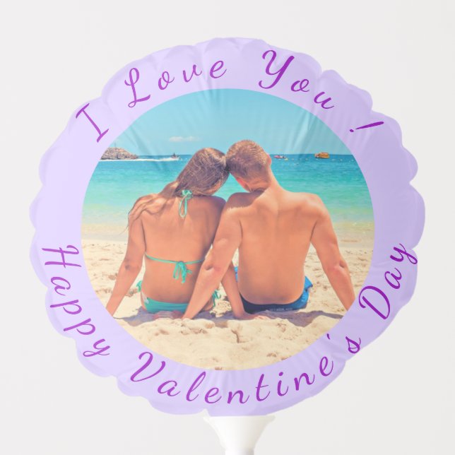 Custom Your Photo Valentine's Day Balloon and Text (Front)