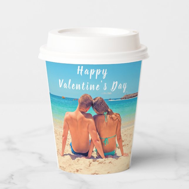 Custom Your Photo Valentine's Day Paper Cups (Front)