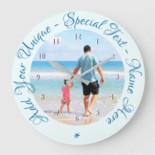 Custom Your Photo Wall Clock Gift with Text