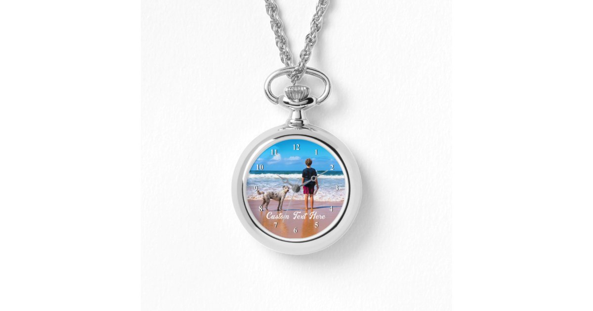 Custom Your Photo Watch with Text | Zazzle