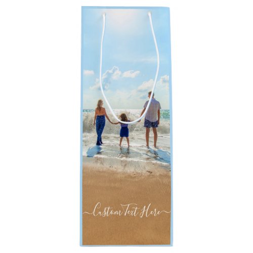 Custom Your Photo Wine Gift Bag with Text