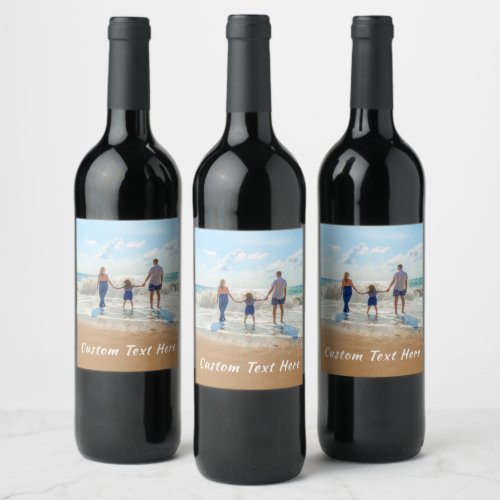 Custom Your Photo Wine Label Gift with Text