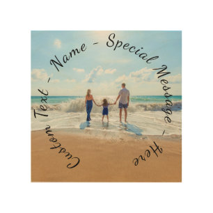 Custom Your Photo Wood Wall Art Gift with Text