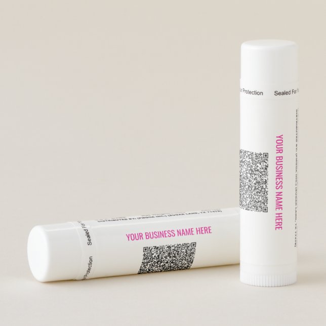 Custom Your QR Code and Text Promotional Lip Balm (Rotated Right)