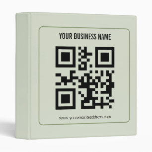 Custom Your QR Code Business Name Template 3 Ring Binder