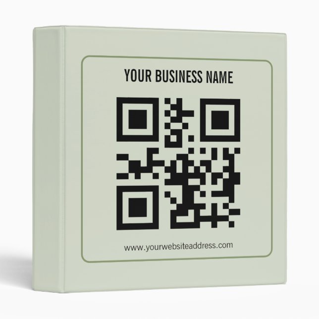 Custom Your QR Code Business Name Template 3 Ring Binder (Front/Spine)