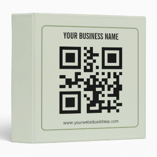 Custom Your QR Code Business Name Template 3 Ring Binder