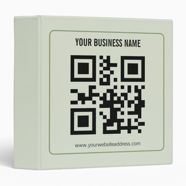 Custom Your QR Code Business Name Template 3 Ring Binder (Front/Spine)