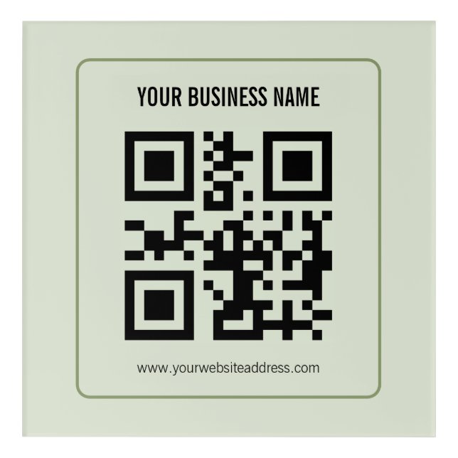 Custom Your QR Code Business Name Template Acrylic Print (Front)