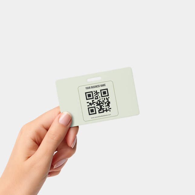 Custom Your QR Code Business Name Template Badge (Handheld)