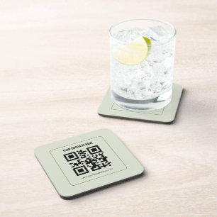Custom Your QR Code Business Name Template Beverage Coaster
