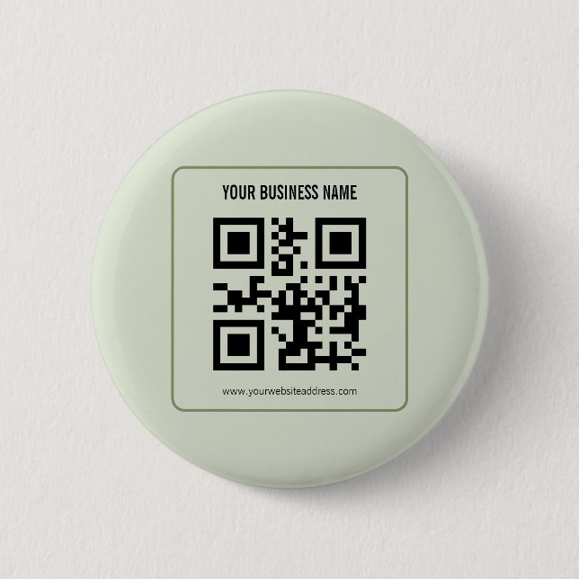 Custom Your QR Code Business Name Template Button (Front)