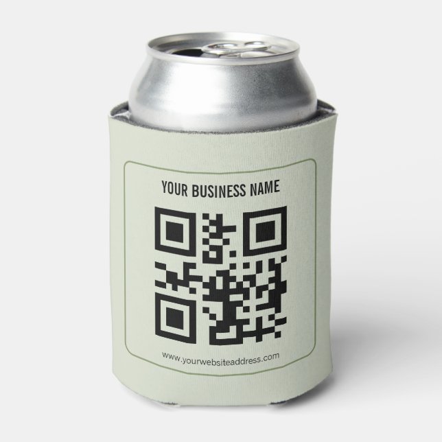 Custom Your QR Code Business Name Template Can Cooler (Can Front)