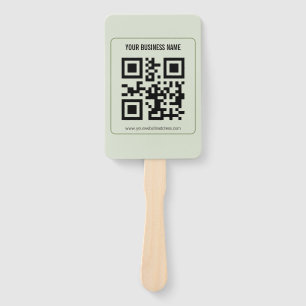 Custom Your QR Code Business Name Template Hand Fan