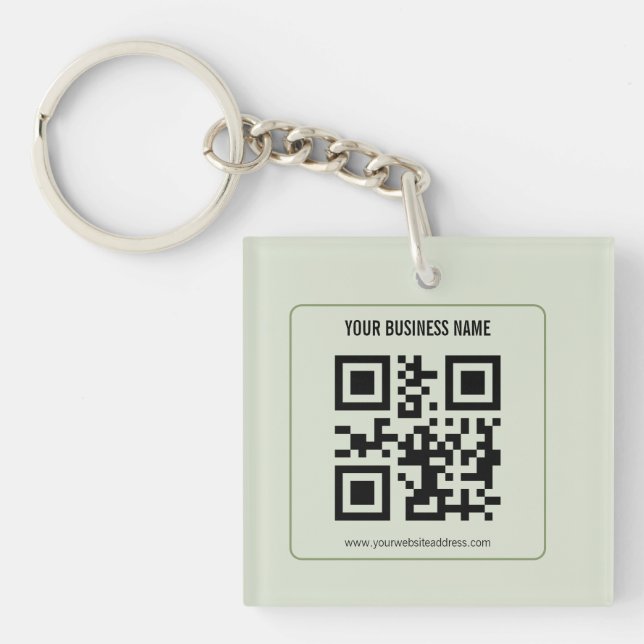Custom Your QR Code Business Name Template Keychain (Front)