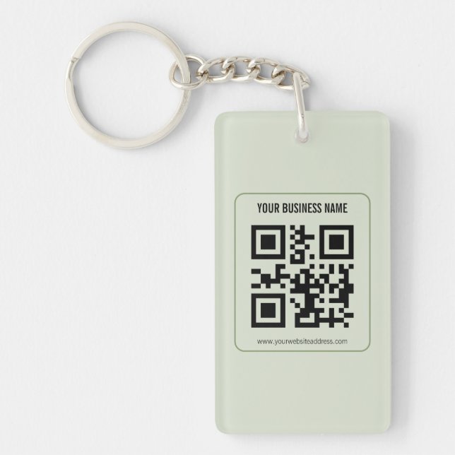 Custom Your QR Code Business Name Template Keychain (Front)