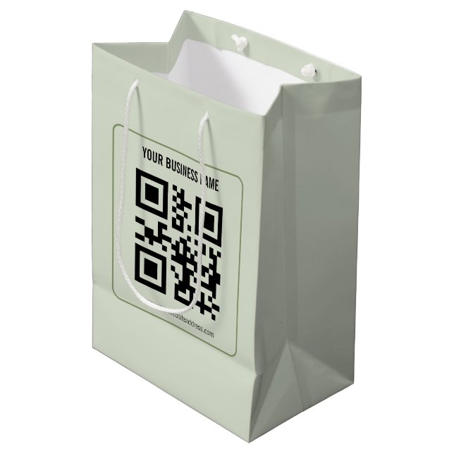 Custom Your QR Code Business Name Template Medium Gift Bag (Front Angled)