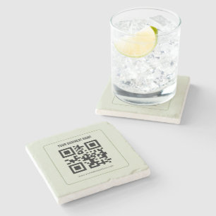 Custom Your QR Code Business Name Template Stone Coaster