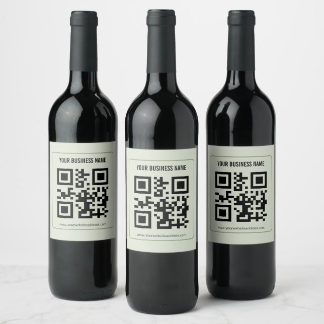 Custom Your QR Code Business Name Template Wine Label (Bottles)