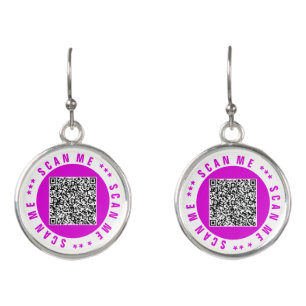 Custom Your QR Code Funny Earrings Choose Colors