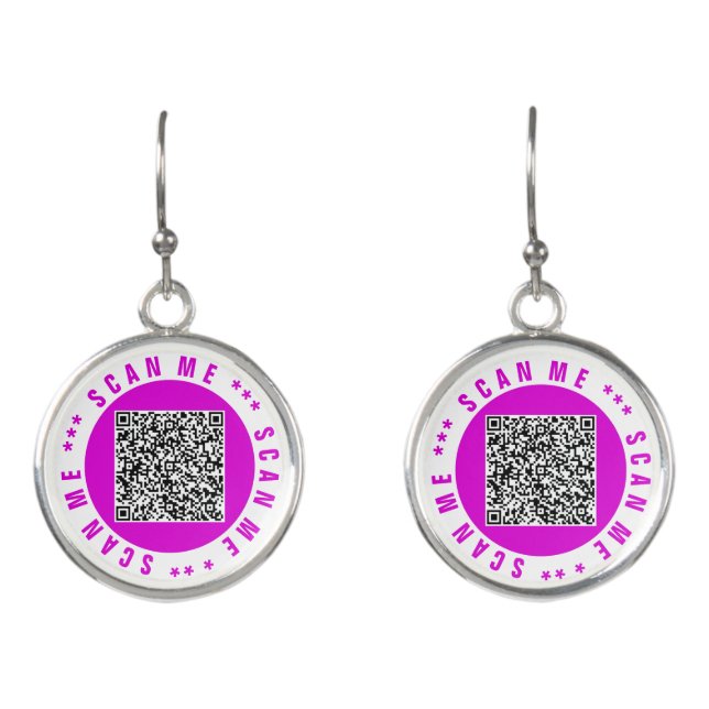 Custom Your QR Code Funny Earrings Choose Colors (Front)