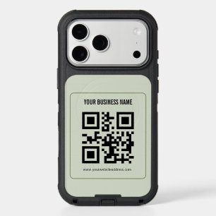 Custom Your QR Code & Sage Green Business Template iPhone 17 Pro Max Case