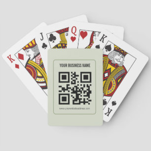 Custom Your QR Code & Sage Green Business Template Poker Cards