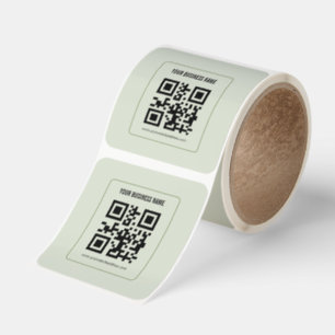 Custom Your QR Code & Sage Green Business Template Square Sticker