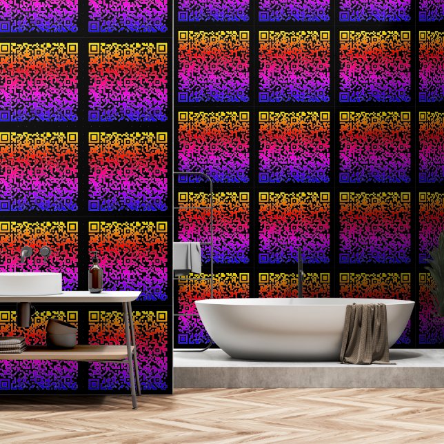 Custom Your QR Code Scan Info Personalized Color Wallpaper (Bathroom)