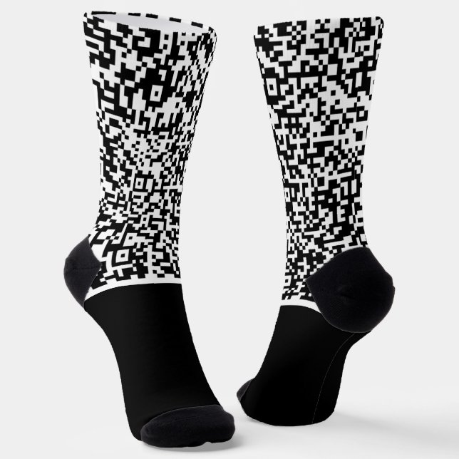 Custom Your QR Code Scan Info Socks Choose Colors (Angled)