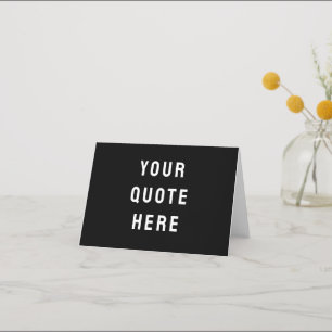 Custom Your Quote Here Personalized Modern Black Letterpress Thank You Card