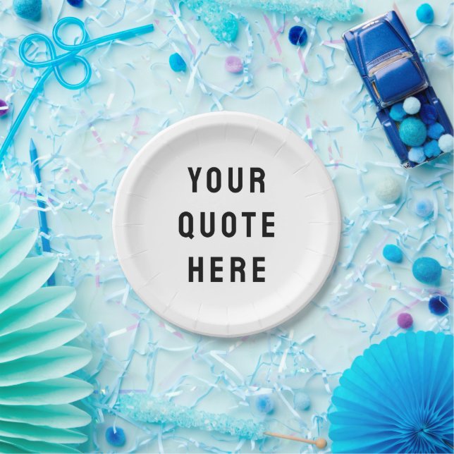 Custom Your Quote Here Personalized Text Her Party Paper Plates (Party)