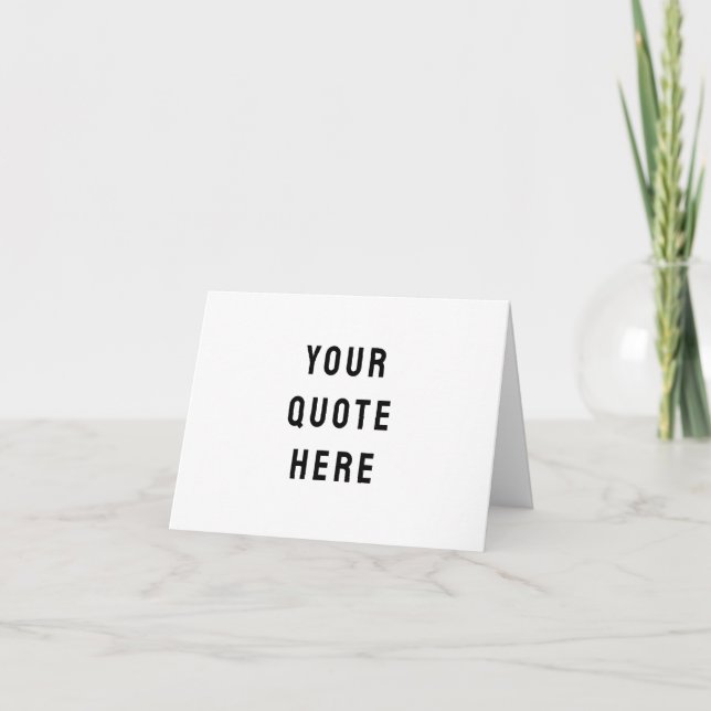 Custom Your Quote Here Personalized Text Shower Thank You Card (Front)