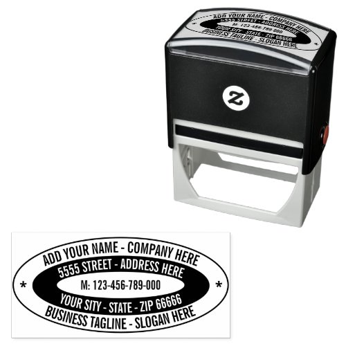 Custom Your Return Address Oval Self_Inking Stamp