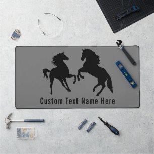 Custom Your Text and Colors Couple Horse Desk Mat