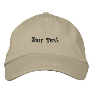 Custom Your Text Bold Stitching-Hat Stylish Khaki Embroidered Baseball Cap