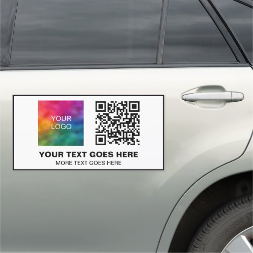 Custom Your Text Business Logo QR Code Trendy Car Magnet