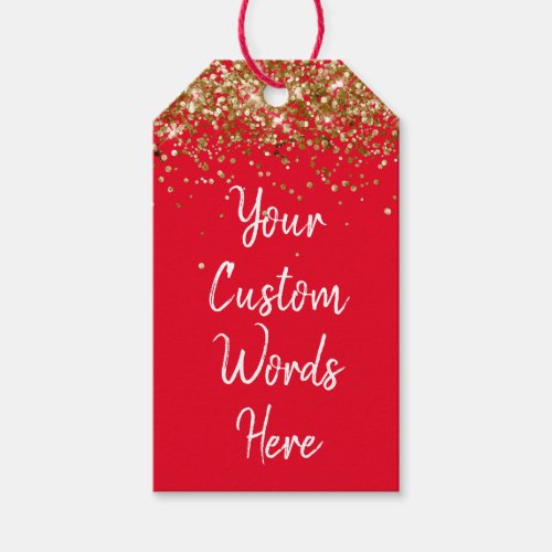 Custom Your Text Here Personalized Red Gold White