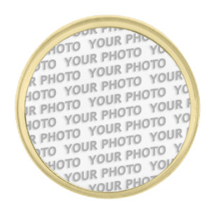 Custom your text, image & background color gold finish lapel pin