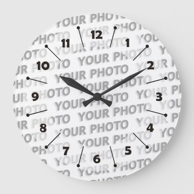 Custom your text, image & background color large clock (Front)