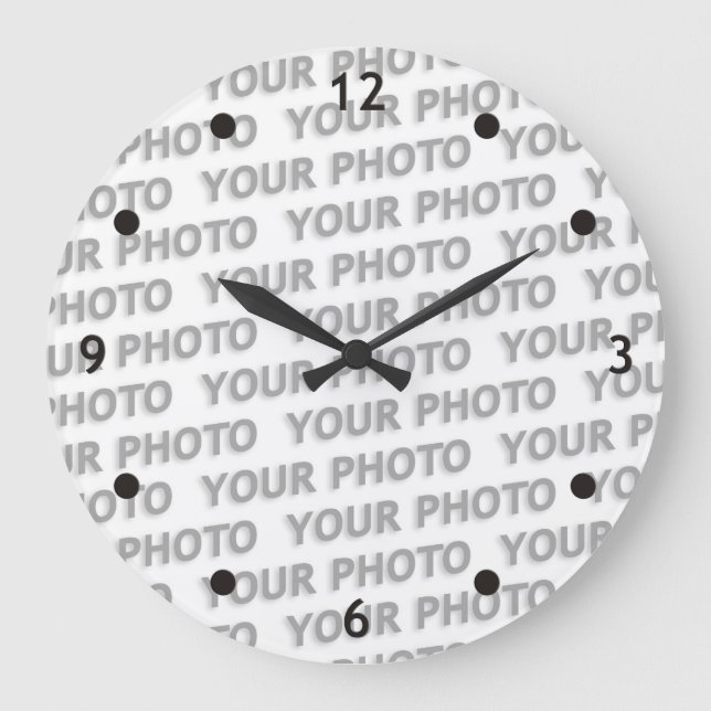 Custom your text, image & background color large clock (Front)