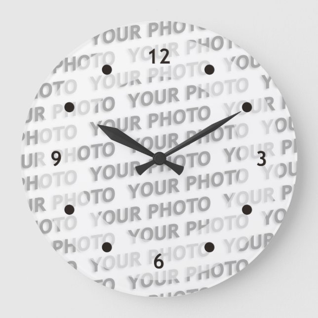 Custom your text, image & background color large clock (Front)