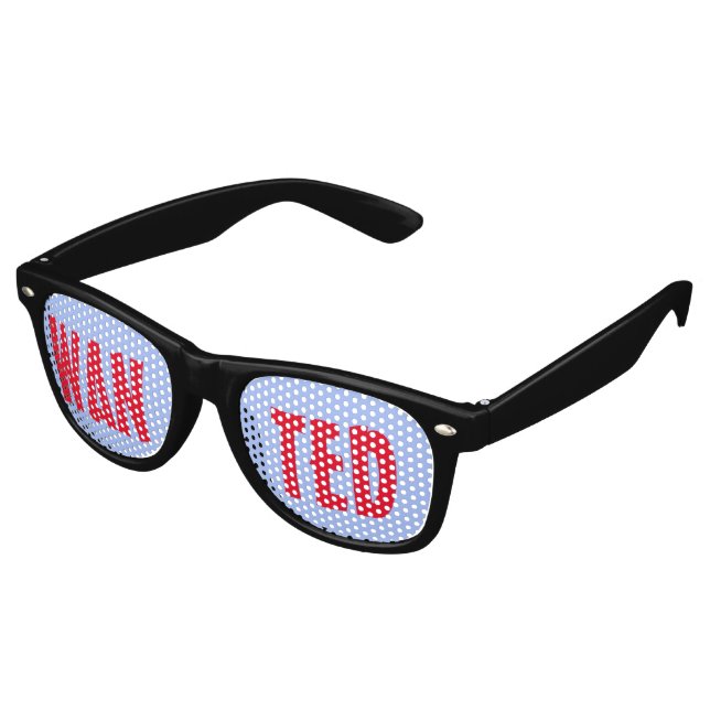 Custom your text, image & background color retro sunglasses (Angled)