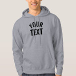 Custom Your Text Name Template Mens Grey Modern Hoodie<br><div class="desc">Modern Elegant Add Your Text Name Here Template Men's Grey Basic Hooded Sweatshirt / Hoodie.</div>