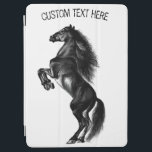 Custom Your Text Upright Black Wild Horse iPad Air Cover<br><div class="desc">Upright Black Wild Horse - Painting - Customizable - Choose / Add Your Unique Text - Name / Colors / Font / Size / Elements - Image / more - Make Your Special Gift - Resize and move or remove and add elements / text with customization tool ! Painting and...</div>