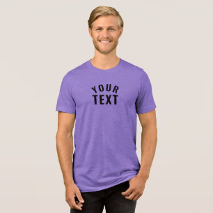 Custom Your TextbModern Elegant Simple Mens Purple Tri-Blend Shirt