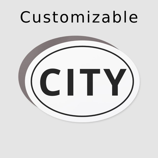 Custom Your Town or City Oval Car Magnet (Creator Uploaded)