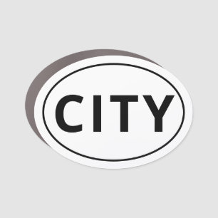 Custom Your Town or City Oval Car Magnet